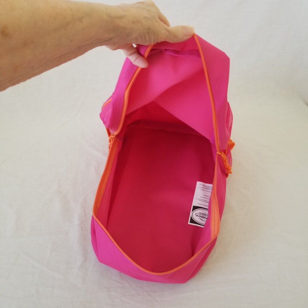 New! Lightweight Pink & Orange Basic Backpack W/B… - image 3